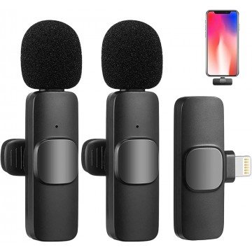 microfone de lapela duplo wireless para iphone k9