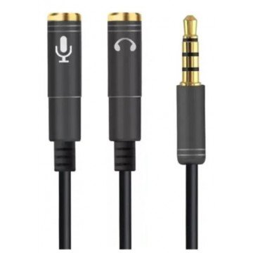 adaptador para headset P2 Macho para 2 P2 Fêmea 3,5mm Verde ZJT-3.5A-4