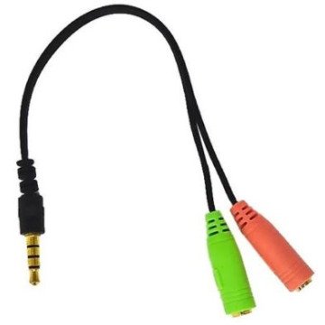 adaptador para headset 2 p2 fêmea para 1 p2 macho mbtech