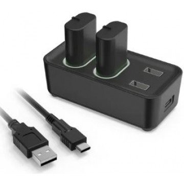carregador de bateria para controle de xbox one s/x/ xbox series s/x 2 baterias 800mah 7&7