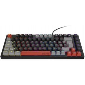 teclado gamer mecânico 75% switch azul kirin pcyes preto