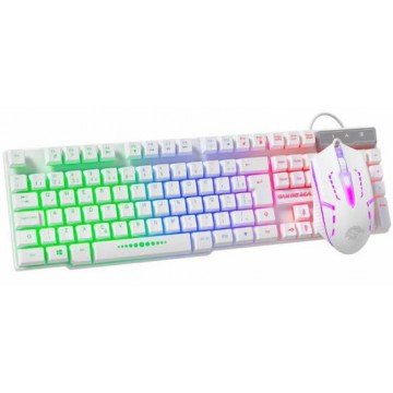 kit teclado+mouse gamer rainbow gaming master km52 + moa8 branco