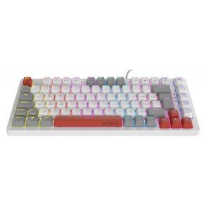 teclado gamer mecânico 75% switch azul kirin pcyes branco