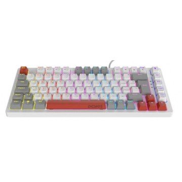 teclado gamer mecânico 75% switch azul kirin pcyes branco