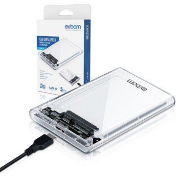 case para hd sata 3.0 exbom transparente