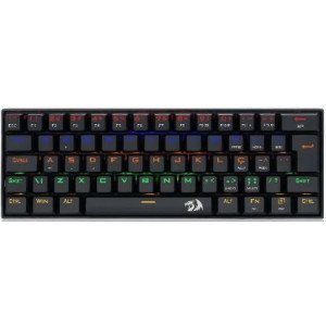 teclado gamer mecânico 60% switch marrom lekshmi redragon
