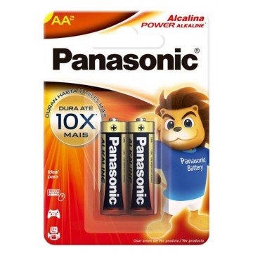 pilhas alcalina AA panasonic lr6xab/2b