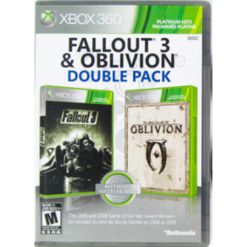 fallout 3 e oblivion double pack xbox 360 (usado)